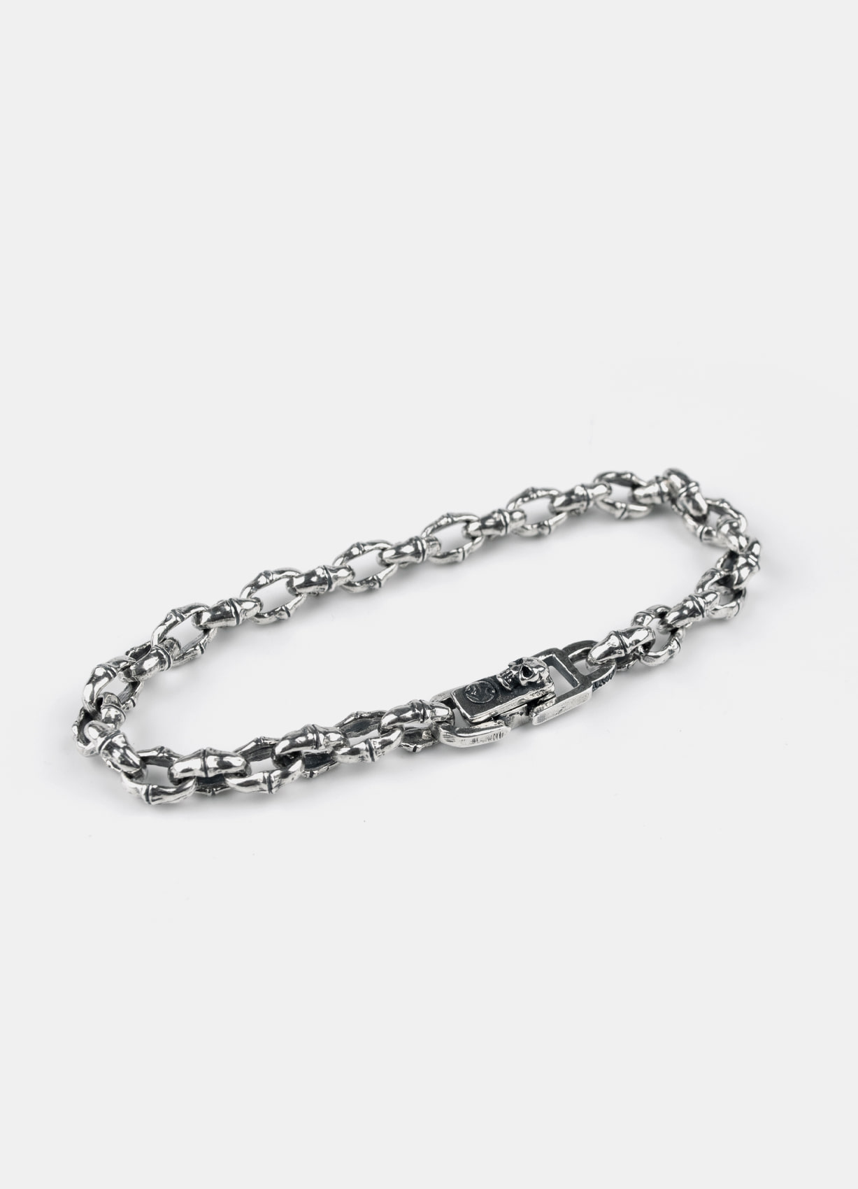 Joint Link Silver Bracelet Skull Clip Small