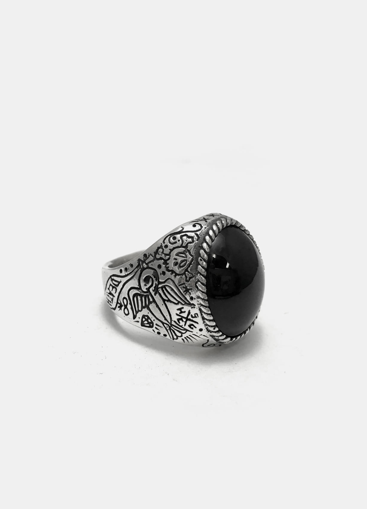 Sparrow Onyx Silver Ring