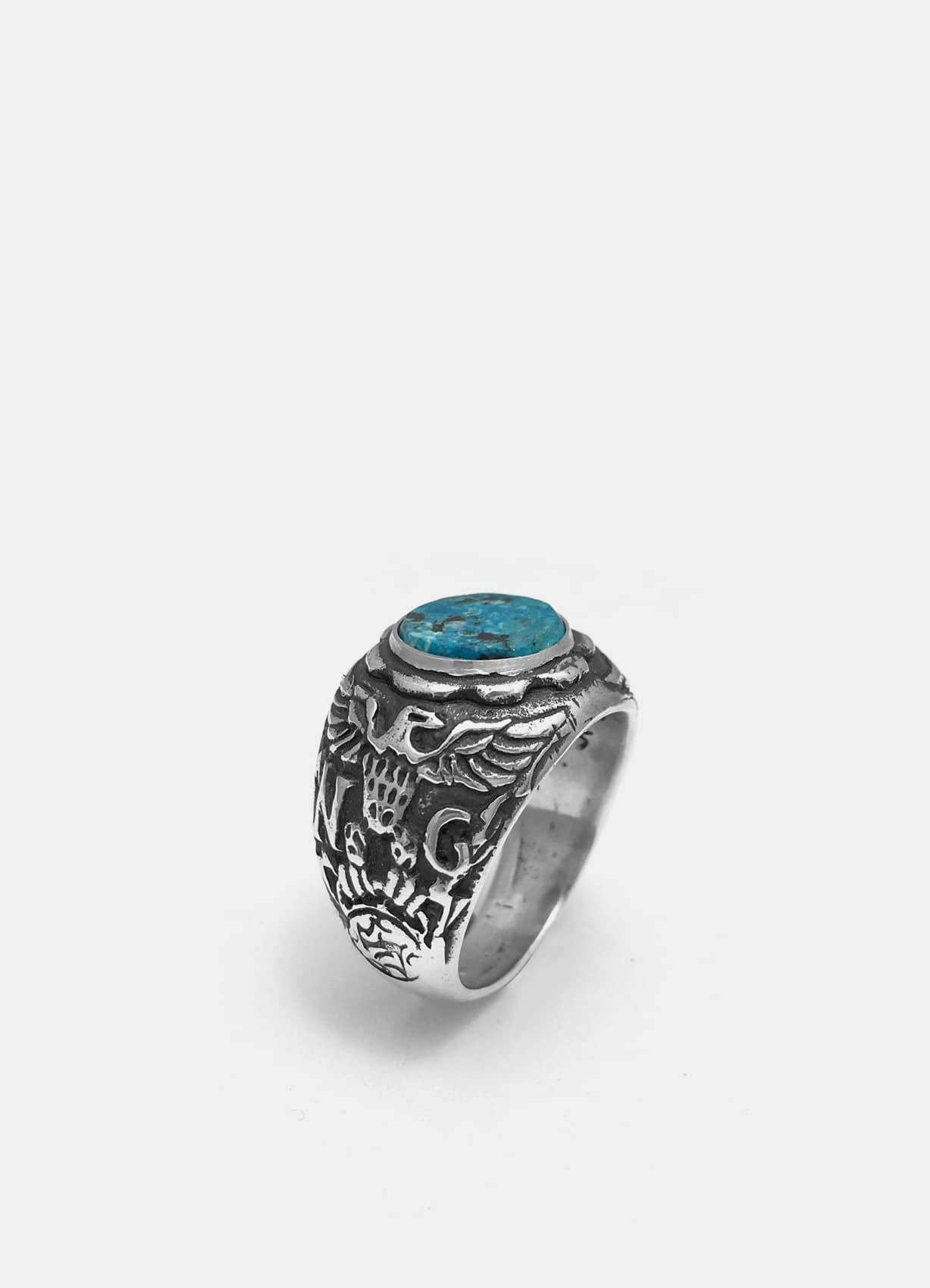 Eagle Crest Silver Ring w/Turquoise