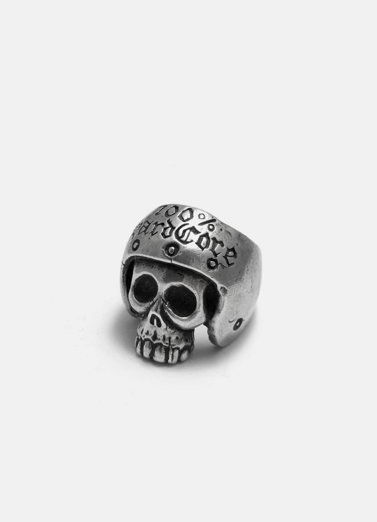 Helmet Skull Silver Ring
