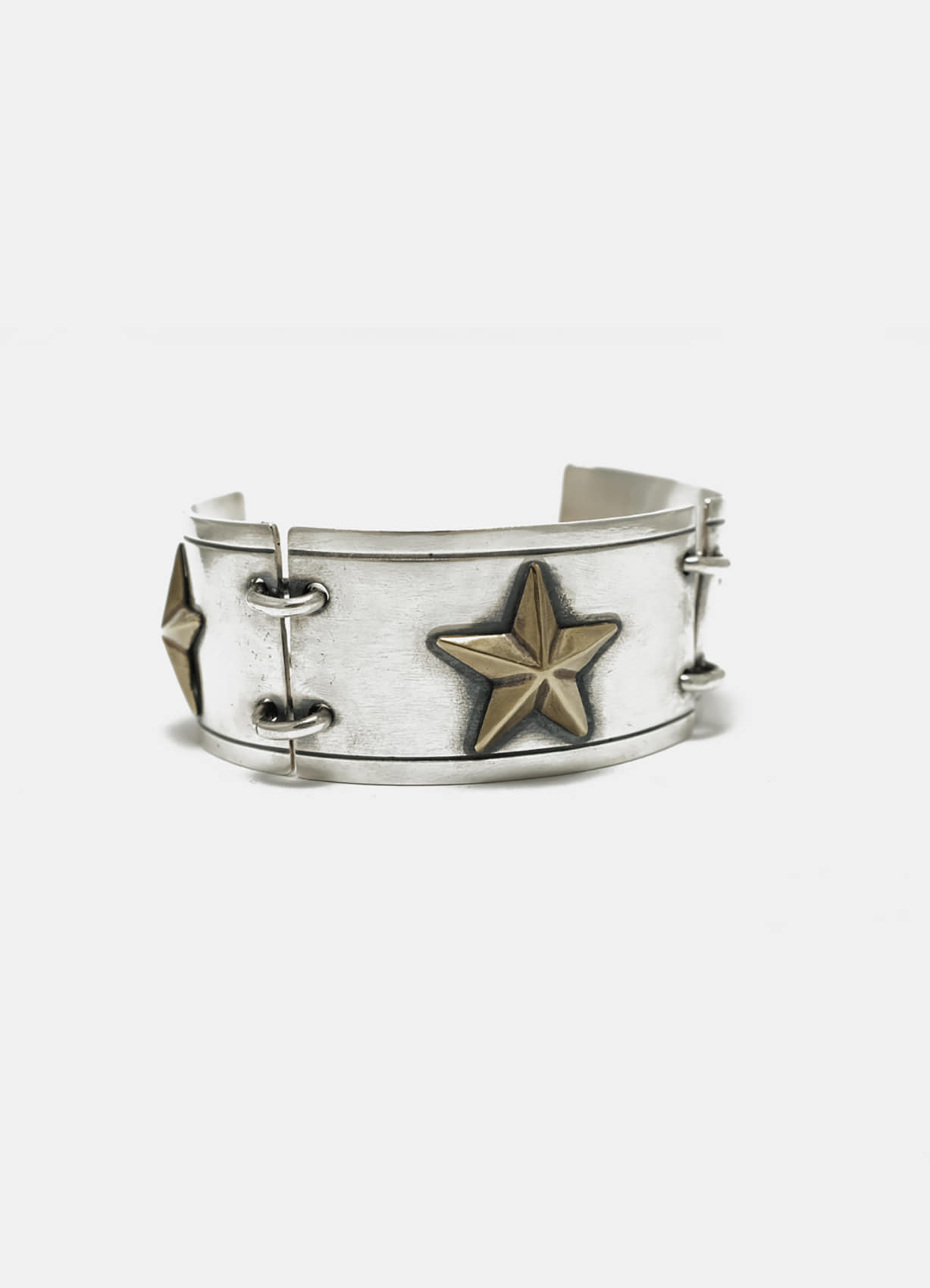 [fluid] star bangle chain bracelelt (brass combi)