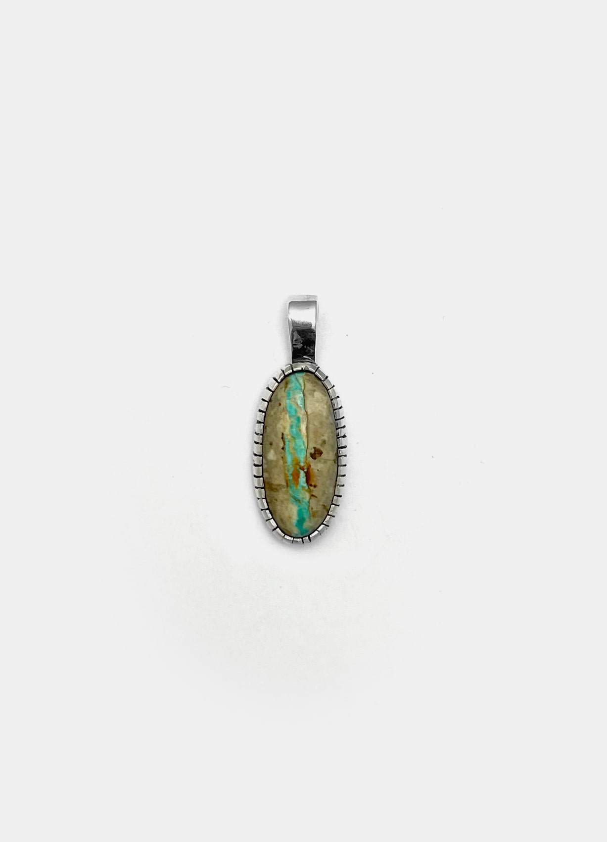 Turquoise Silver Pendant #023