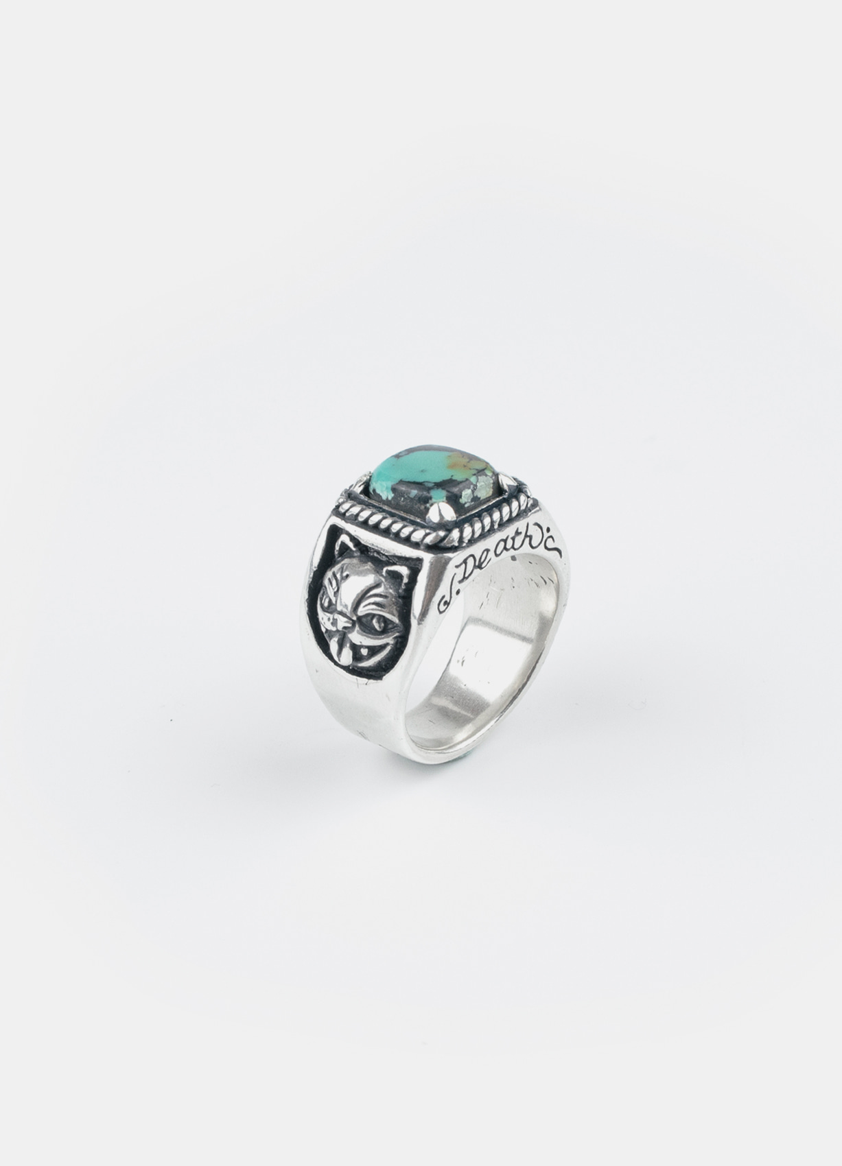 Crazy Cat Turquoise Silver Ring