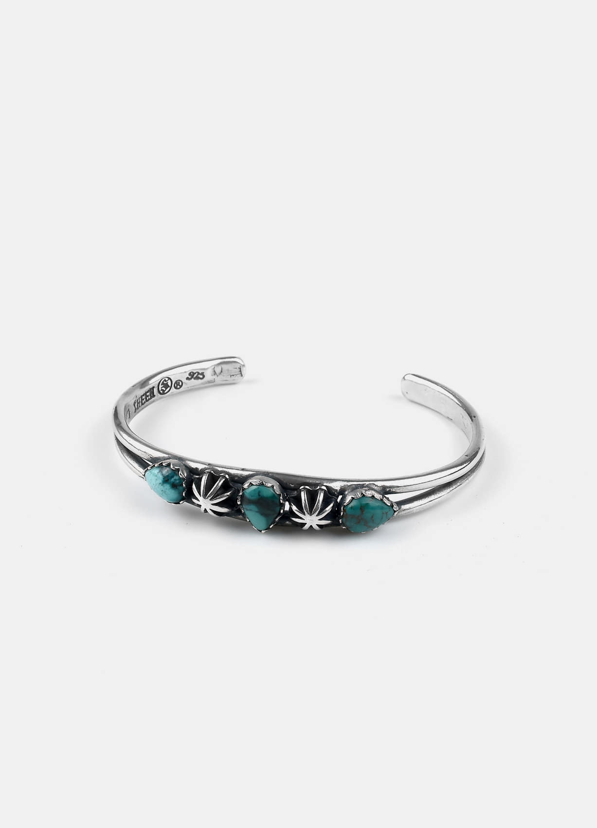 3 Turquoise Silver Bangle