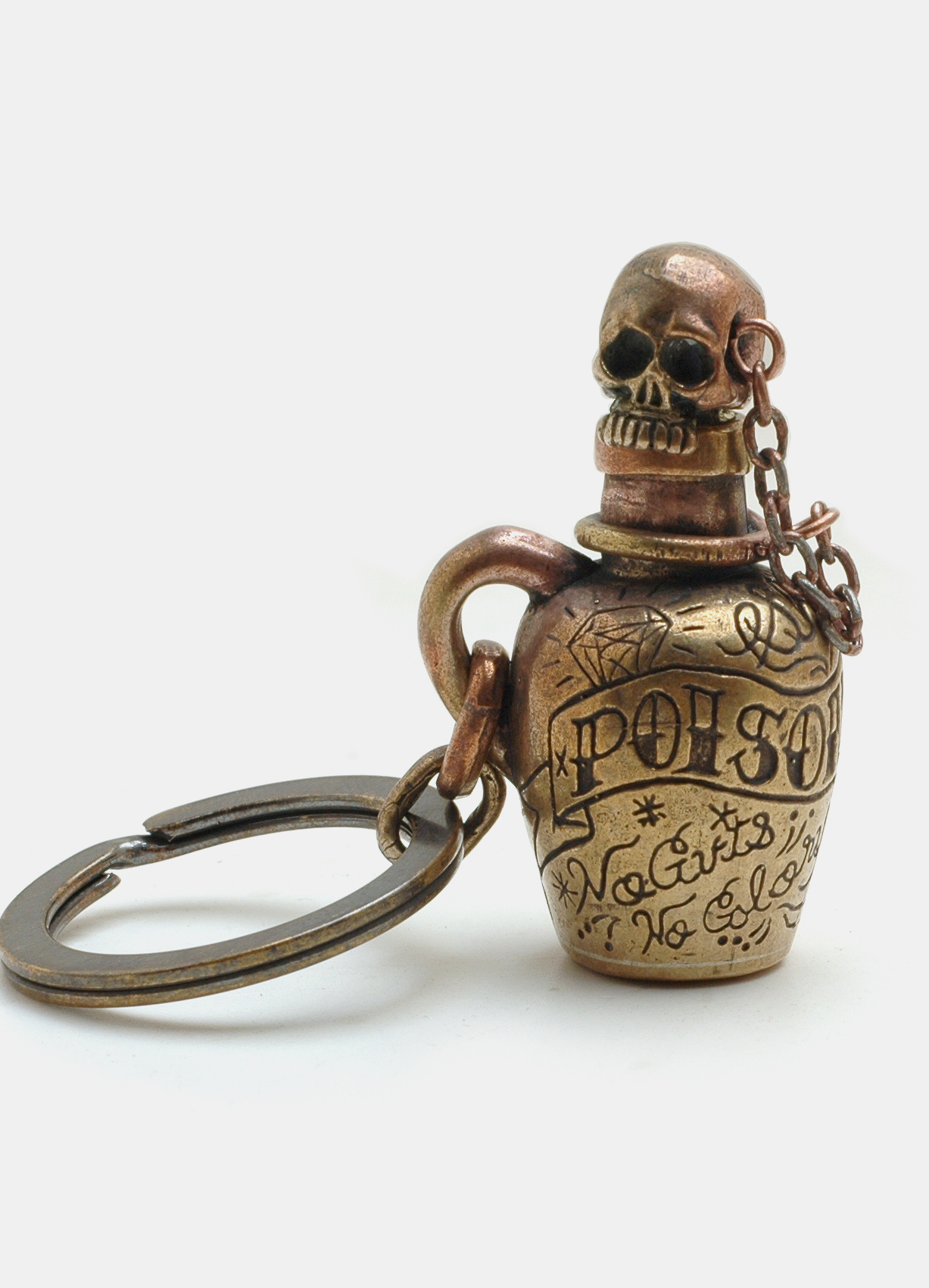 Poison Bottle Brass KeyChain_New Version